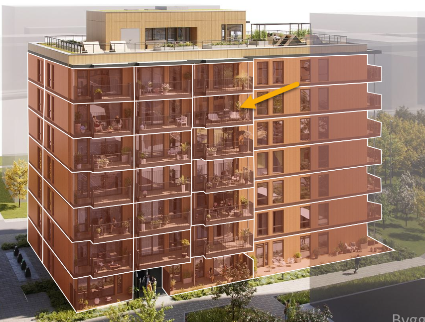 Leilighet ligger i bygg C Galleribilde