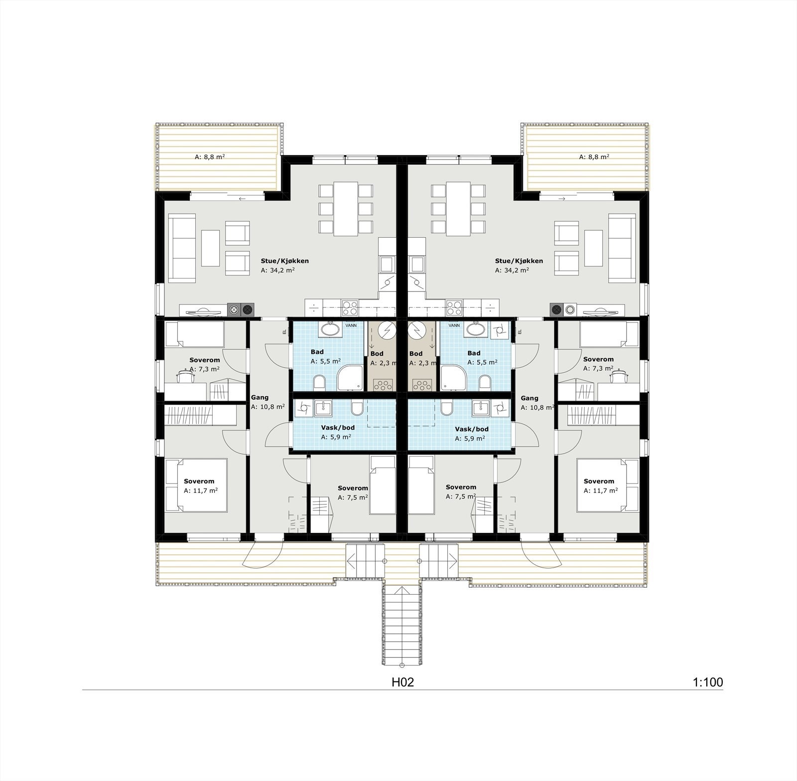Planskisse H201 og H202 Galleribilde