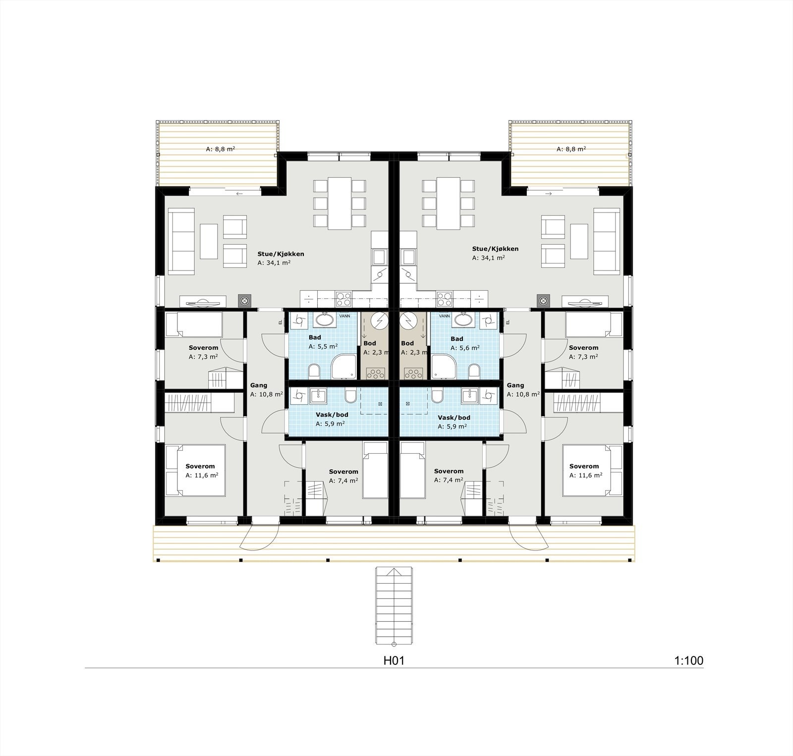 Planskisse H101 og H102 Galleribilde