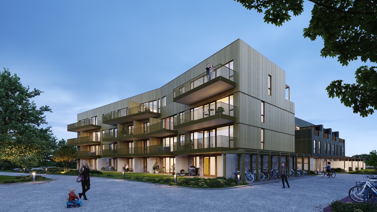 I Lavblokken (BB5) kommer det et selskapslokale som er felles for beboerne i Trinn 3 Galleribilde