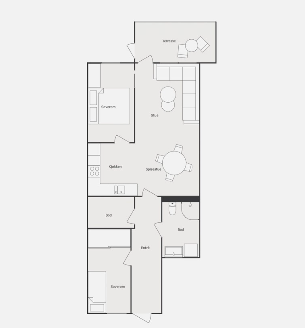 Plantegning 1 etg Galleribilde