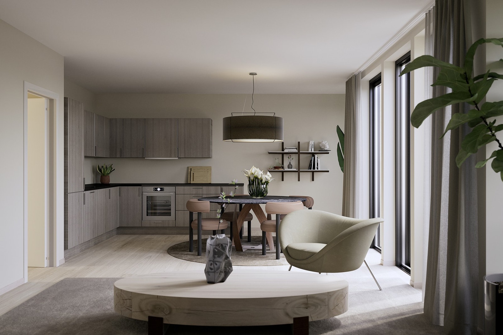 Lekker og sjenerøs 3-roms leilighet på 85 kvm med stort
bad og eget vaskerom.
Åpen stue - og kjøkkenløsning på over 30 m2. Illustrasjon, avvik vil forekomme. Galleribilde