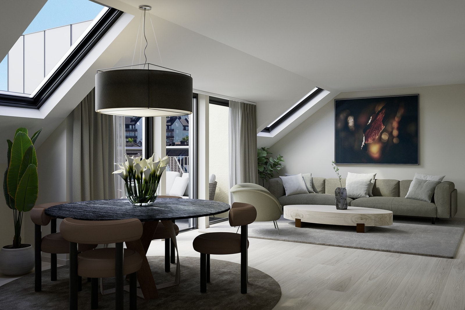 Alle leiligheter kommer med lekker 1-stavs Shade Eik Snow Flake parkett eller tilsvarende. Illustrasjon, avvik vil forekomme. Galleribilde