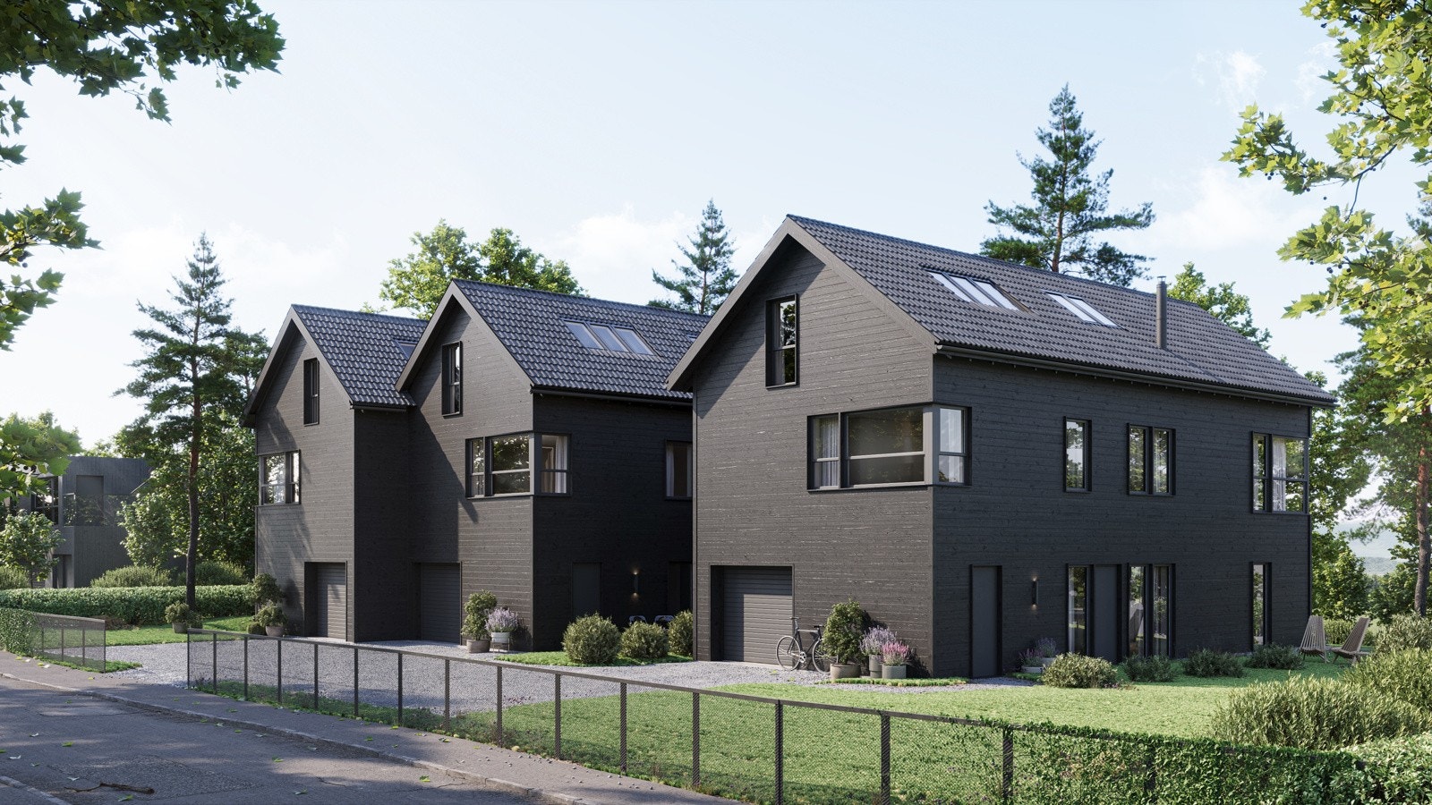 Prosjektet Kapellveien 124 består av tre enheter, en enebolig og en tomannsbolig. Her får man boliger med god standard i stille, rolig og meget barnevennlig område. Galleribilde