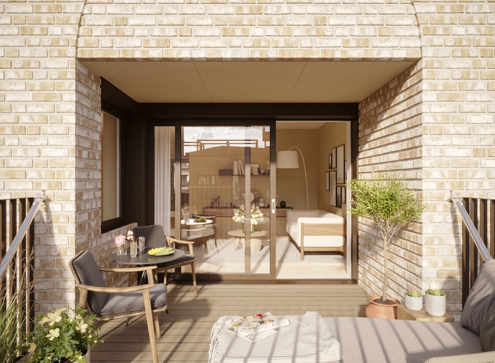 Lun inntrukket balkong Galleribilde