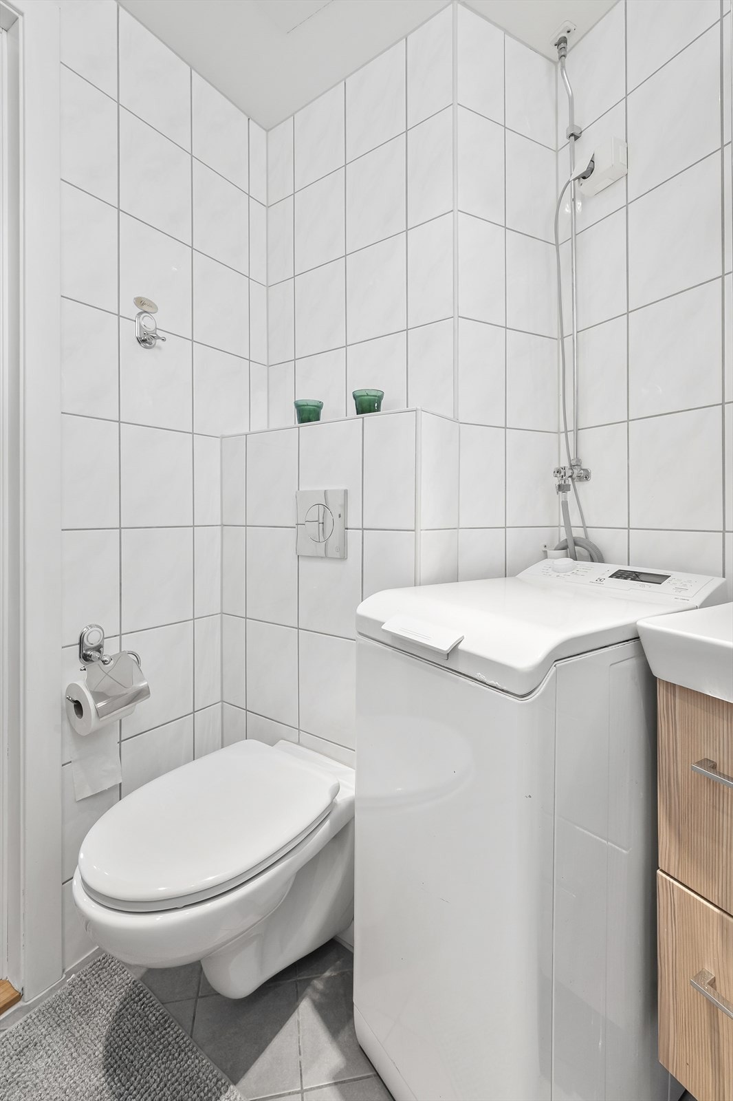 Det er opplegg for vaskemaskin. Galleribilde