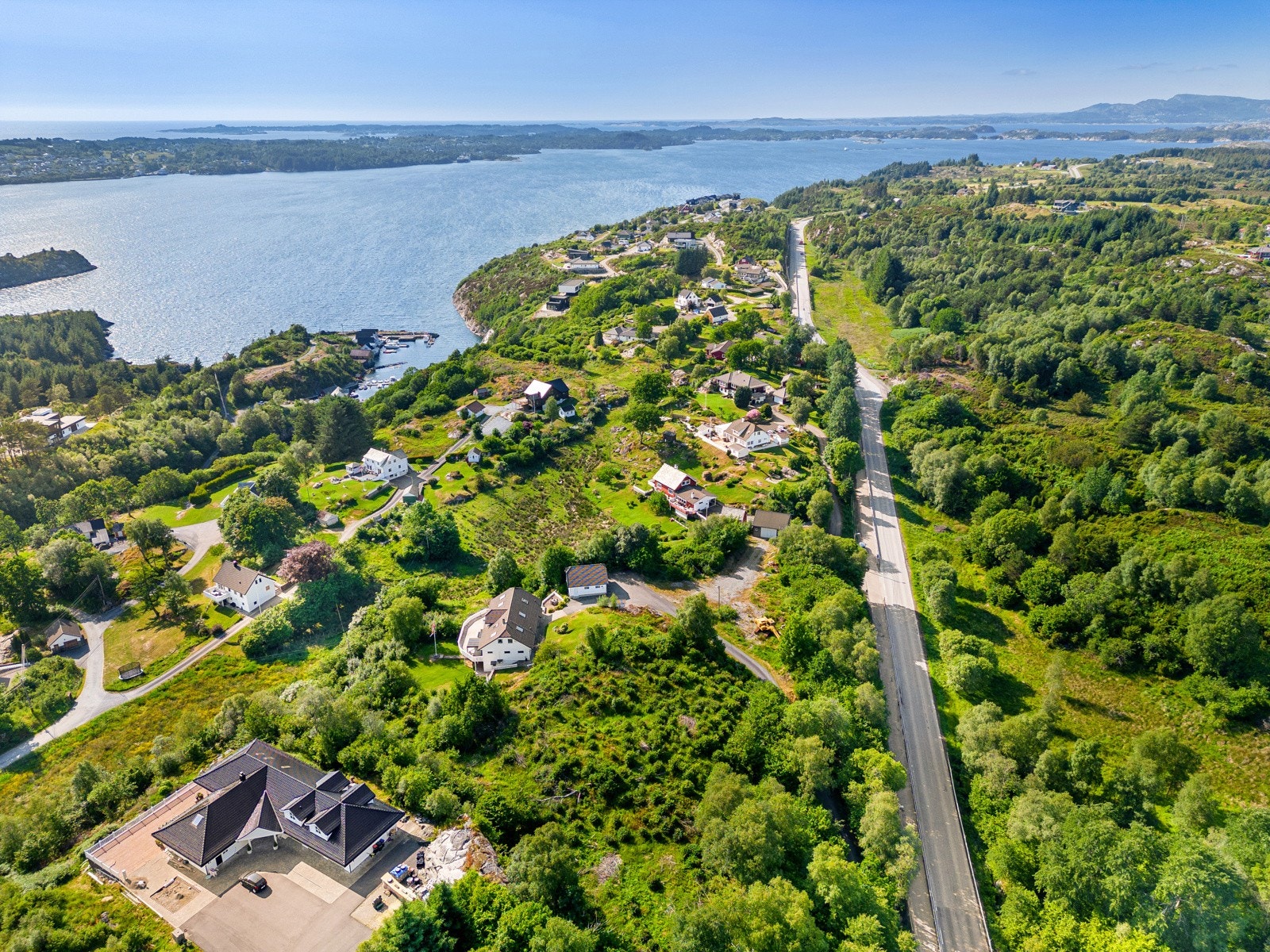 Fylkesveg kort kort avstand til fergekai tett på tomten Galleribilde