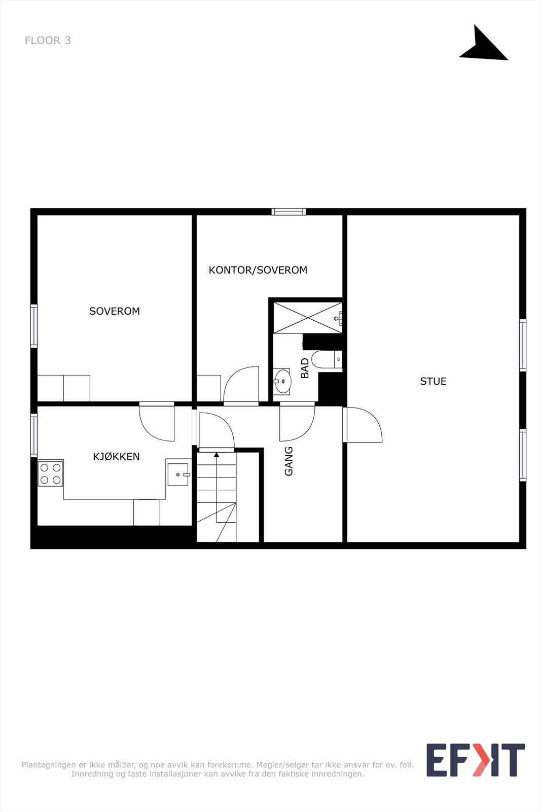 Planskisse 3. etasje Galleribilde