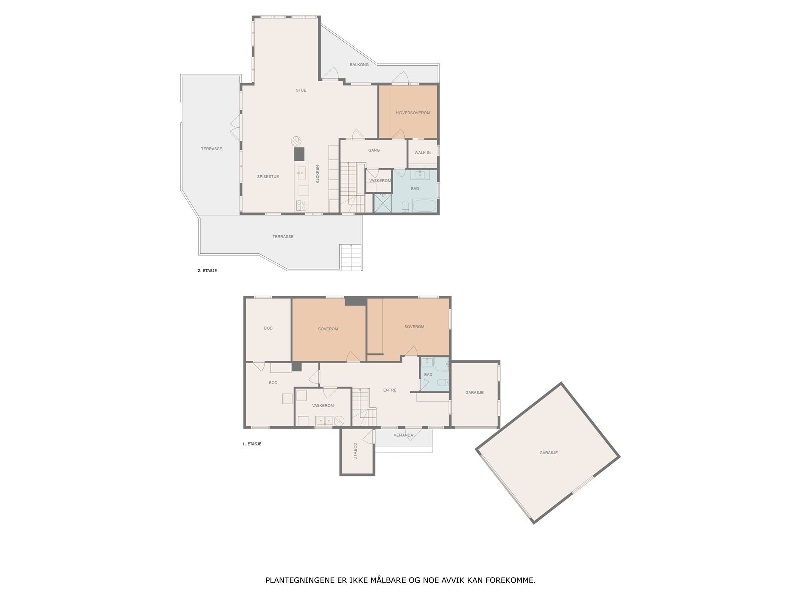 Plantegning begge etasjer. Galleribilde