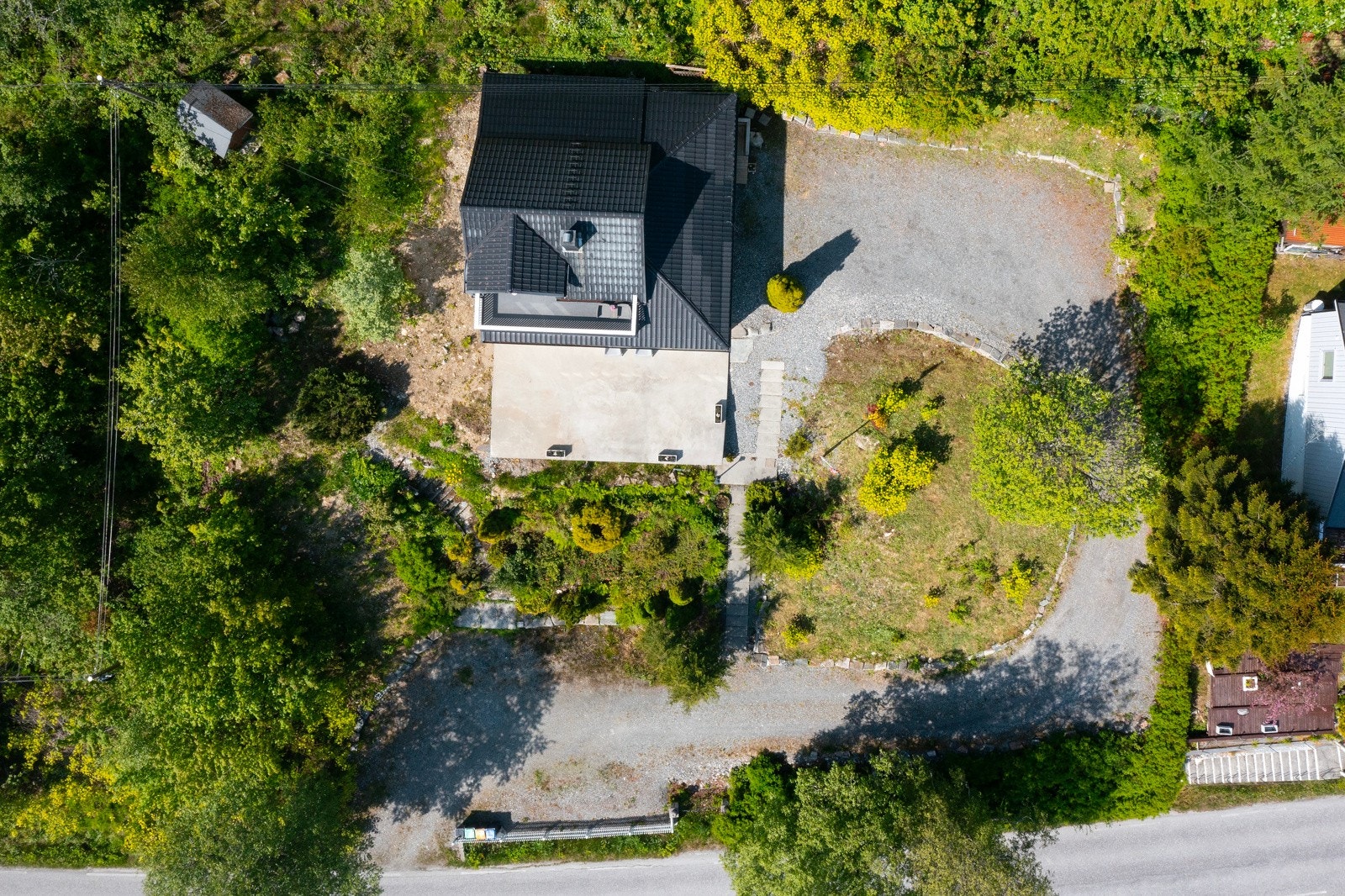 Tomten sett fra fugleperspektiv. Galleribilde