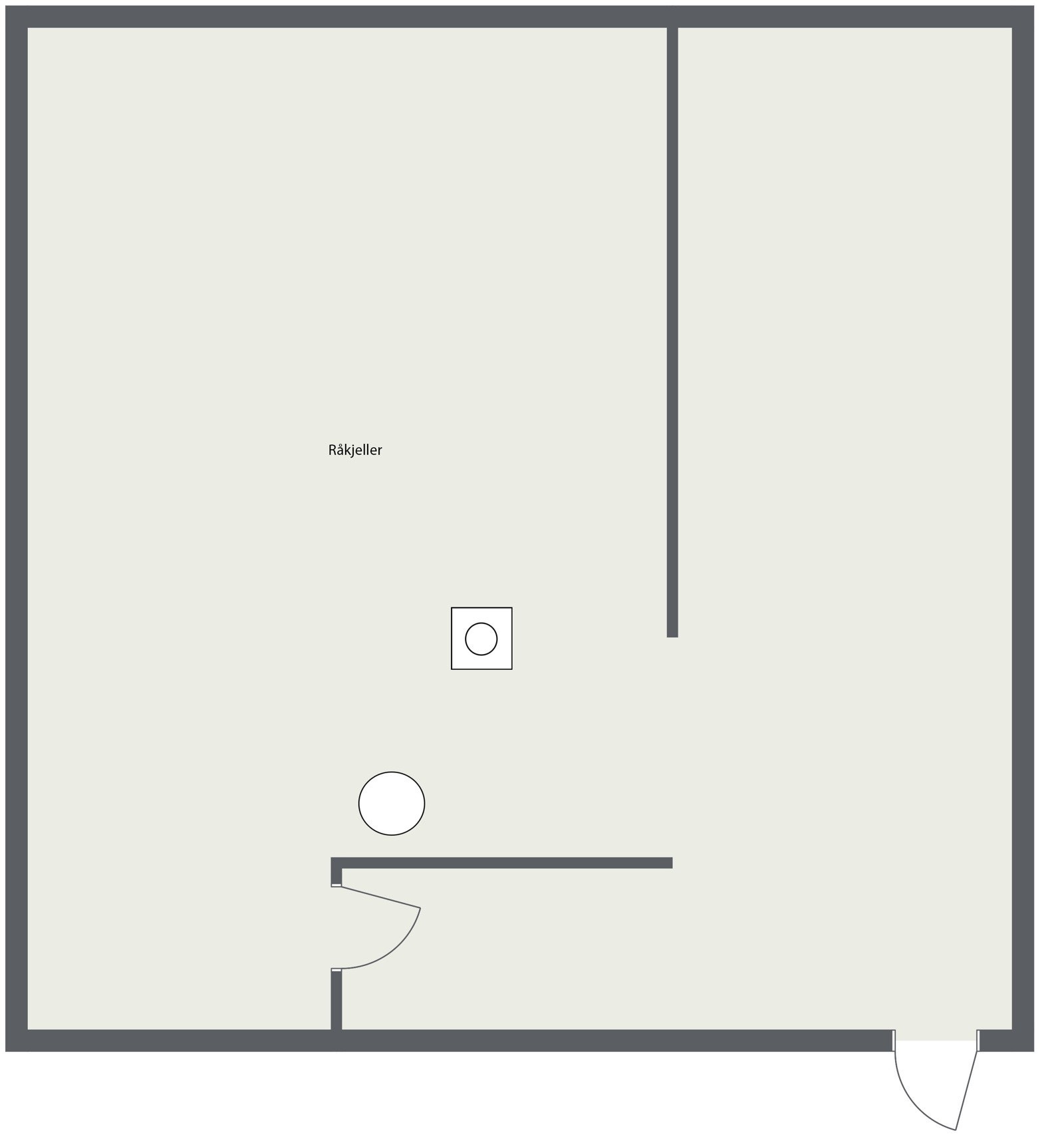 2D Plantegning - Krypkjeller. Galleribilde