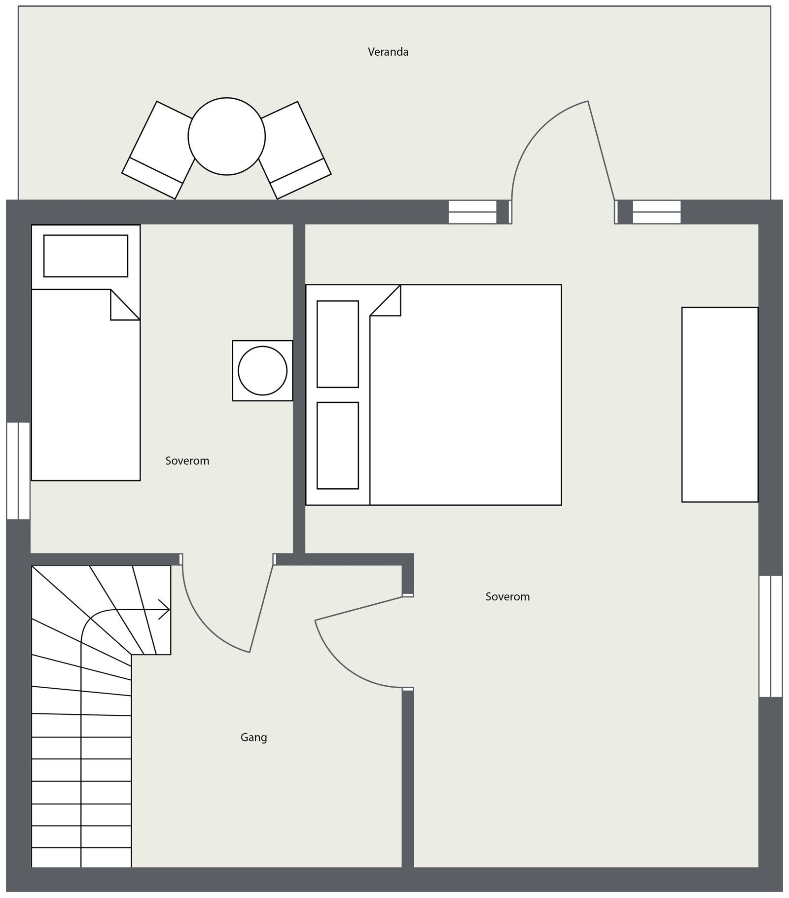 2D Plantegning - Loft. Galleribilde