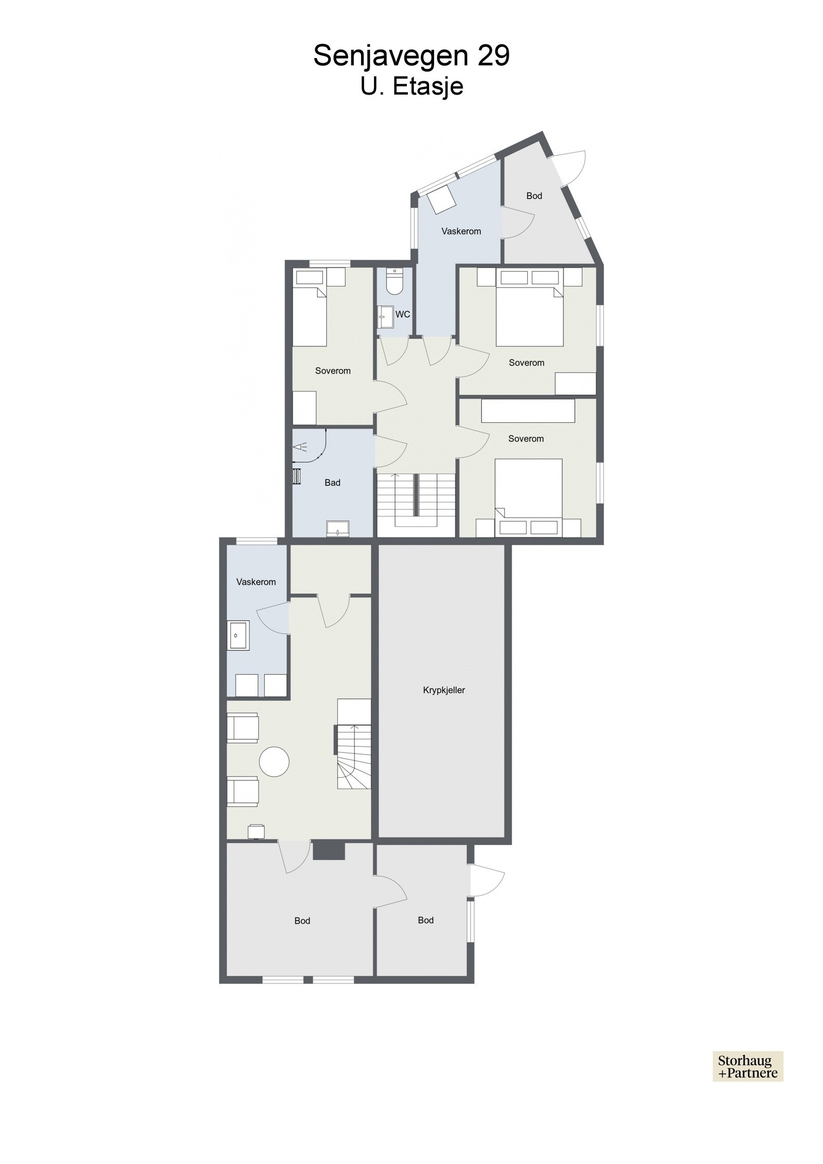 Plantegning, u. etasje Galleribilde