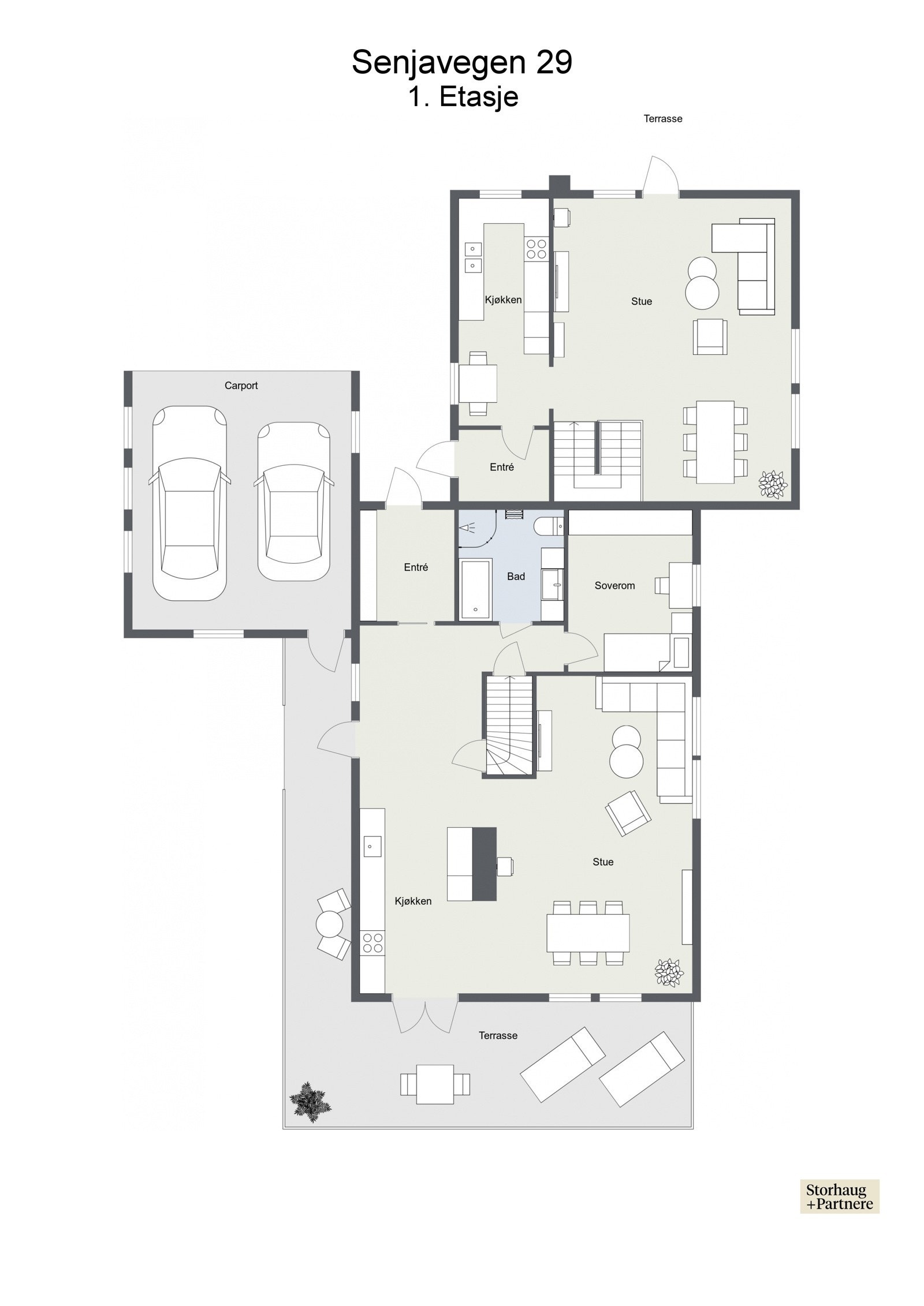 Plantegning, 1. etasje Galleribilde