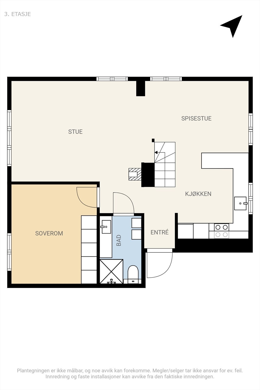 Plantegning 3. etasje. Galleribilde