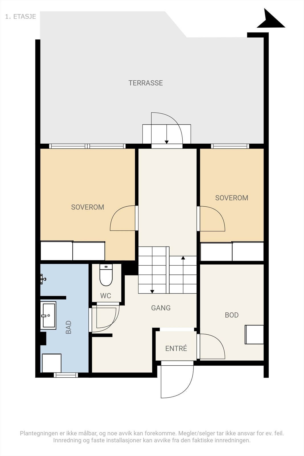 Planskisse første og andre plan. Galleribilde
