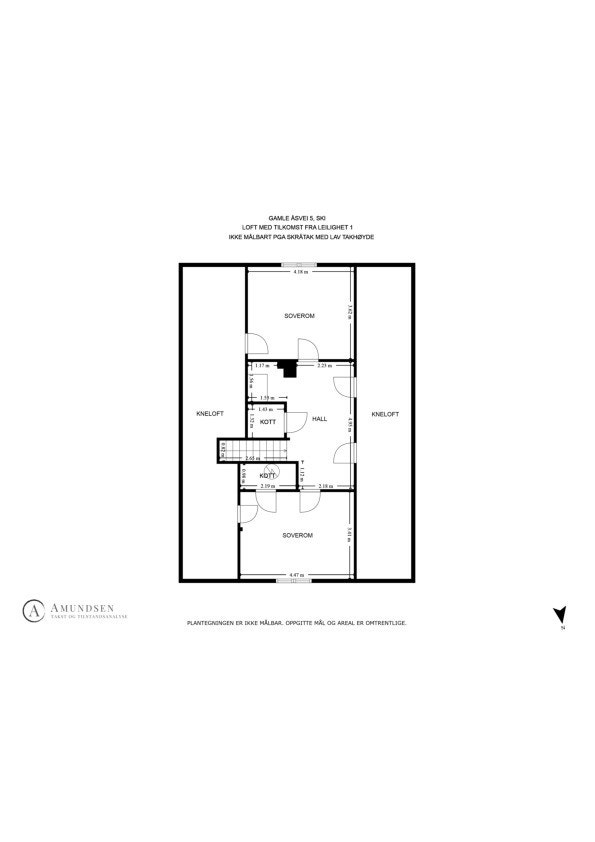 Planskisse - Loft
Loftet er ikke søkt om bruksendring og er ikke godkjent for varig oppholdsrom Galleribilde
