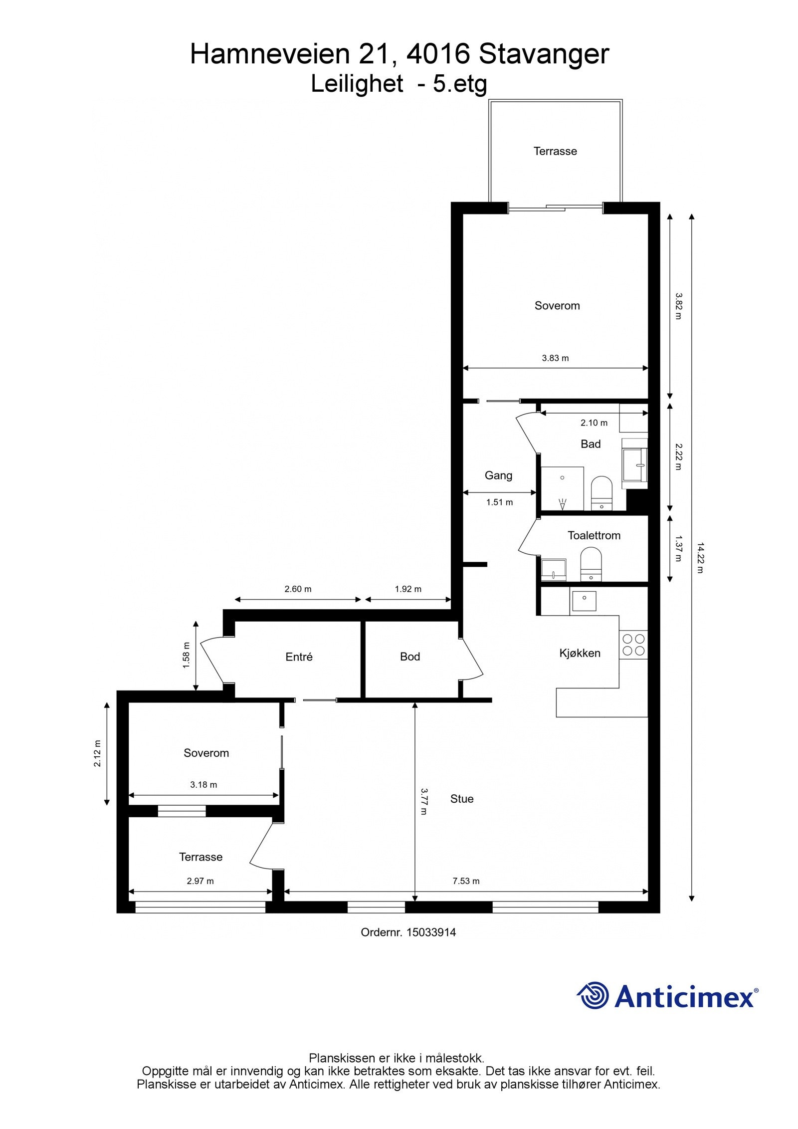 Plantegning I Hamneveien 21 Galleribilde
