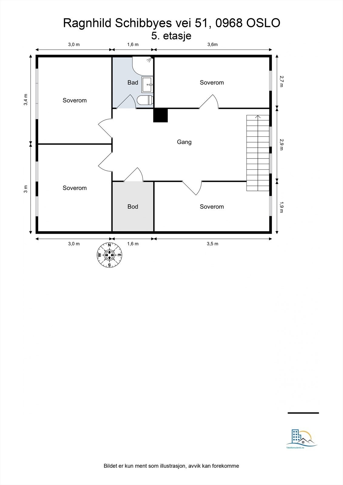 Plantegning 5. etasje. Galleribilde