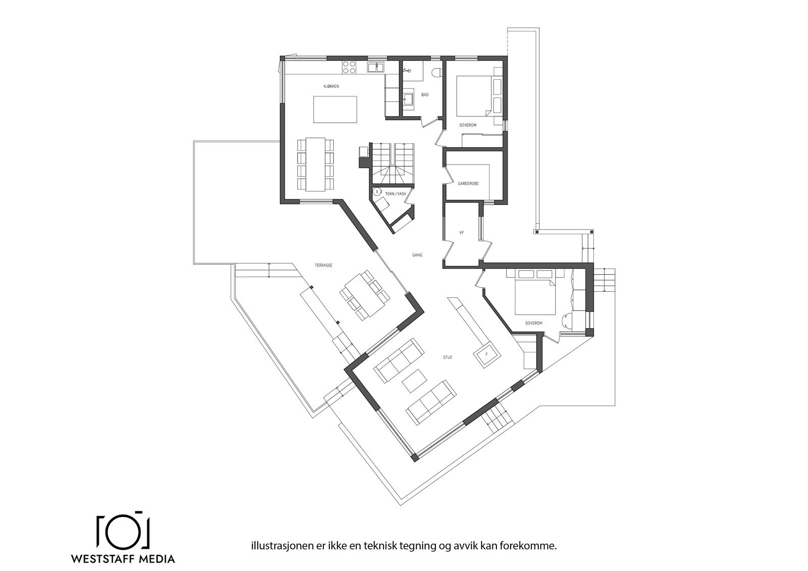 Planskisse 1. etasje. Galleribilde