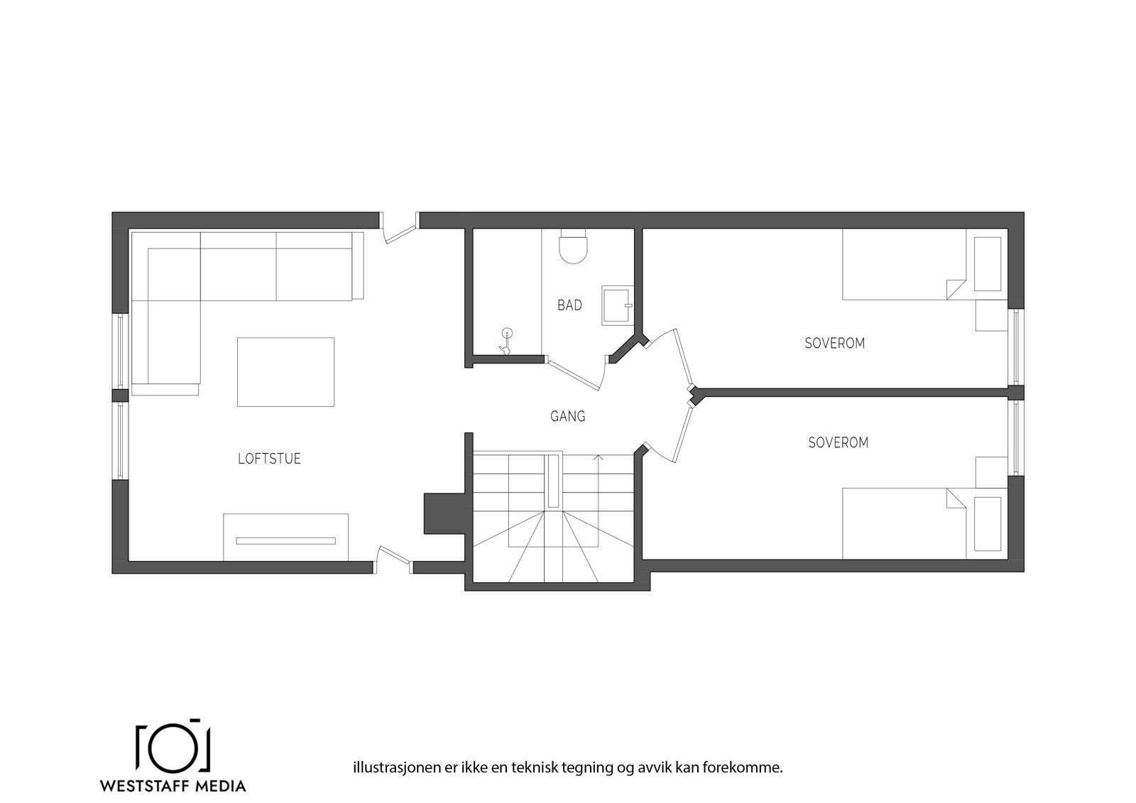 Planskisse 2. etasje. Galleribilde