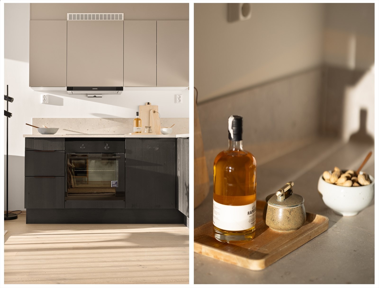 Delikat kjøkkeninnredning fra HTH med integrerte hvitevarer. Galleribilde