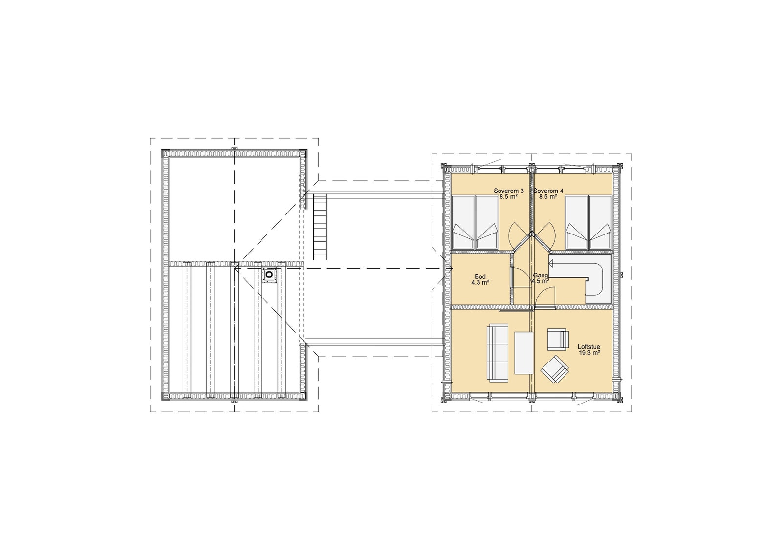 Fargelagt loftplan Galleribilde