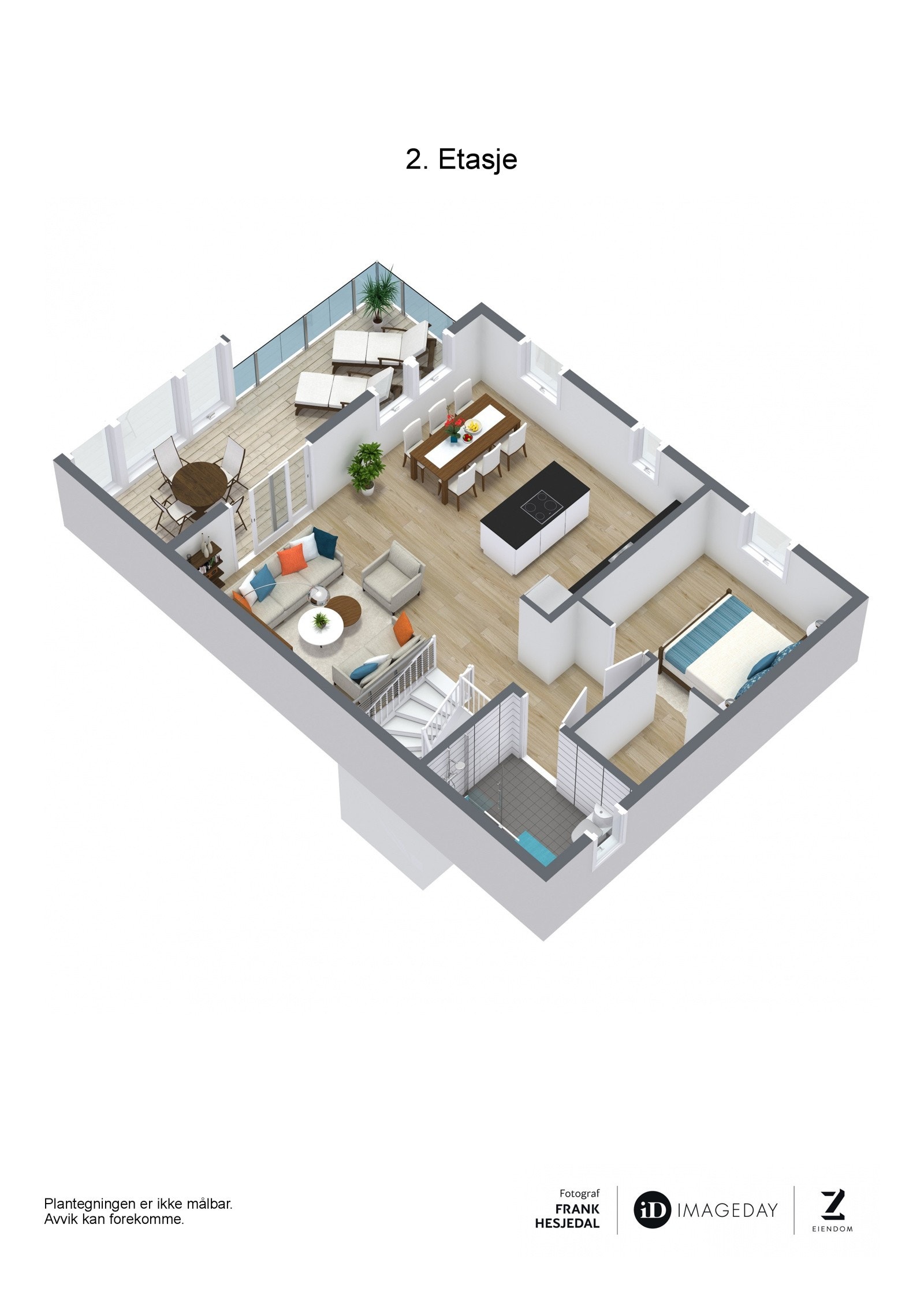 3D plantegning 2. etasje. Galleribilde