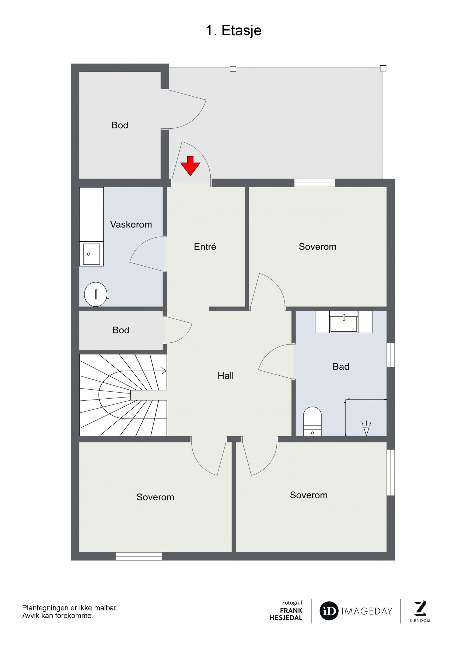 2D plantegning 1. etasje. Galleribilde