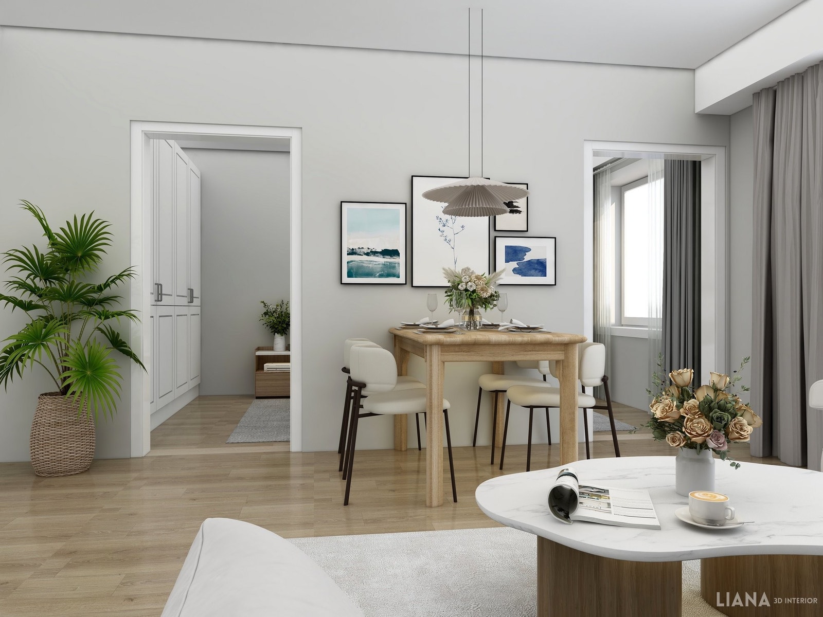 Stue møblert av Liana 3D interiør design Galleribilde