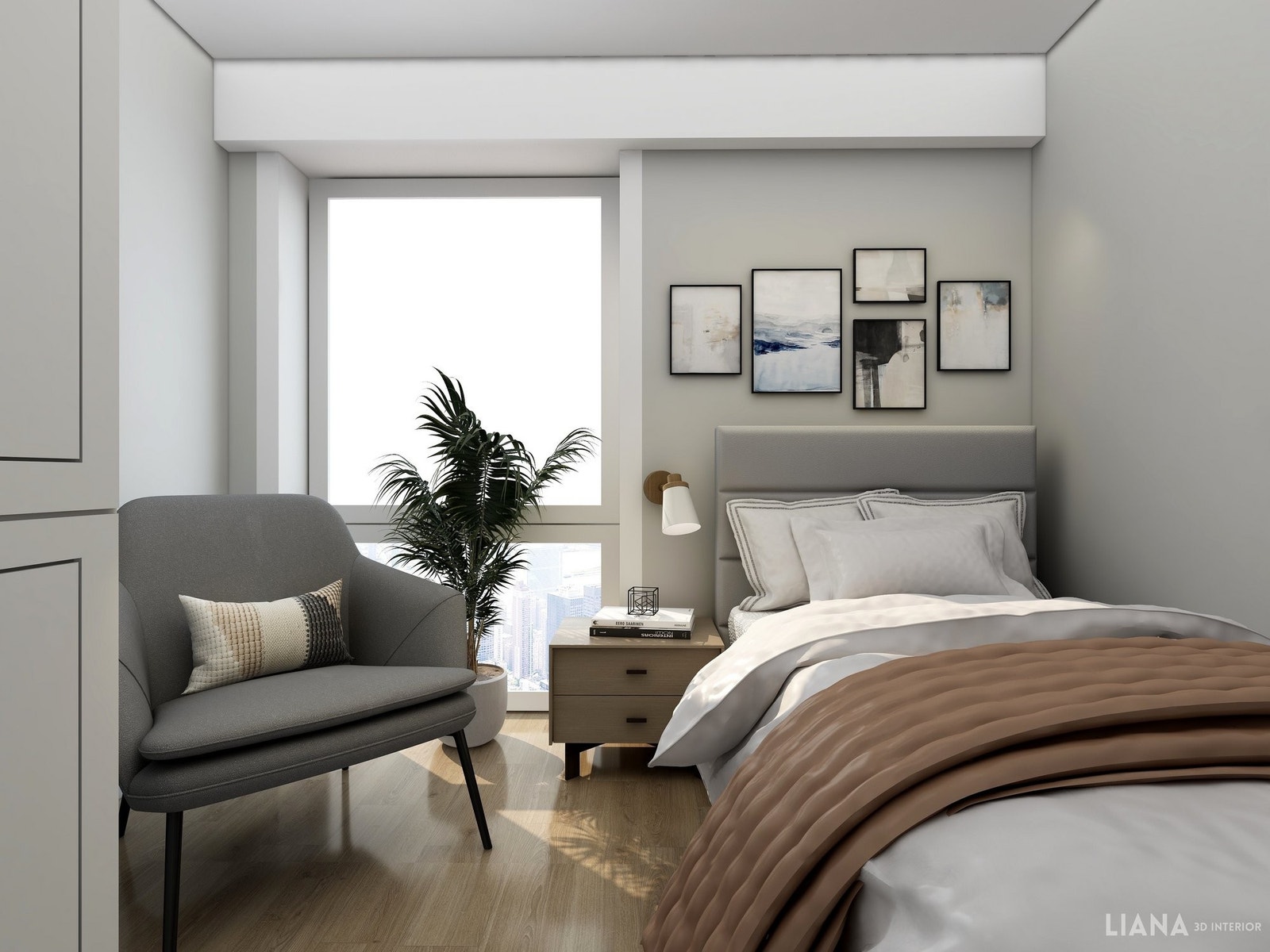 Soverom 2 - møblert av Liana 3D interiør design Galleribilde
