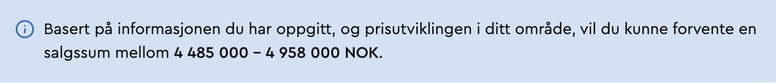 Statistikk for området viser at prisantydning er lav pr 30 Juni. Galleribilde
