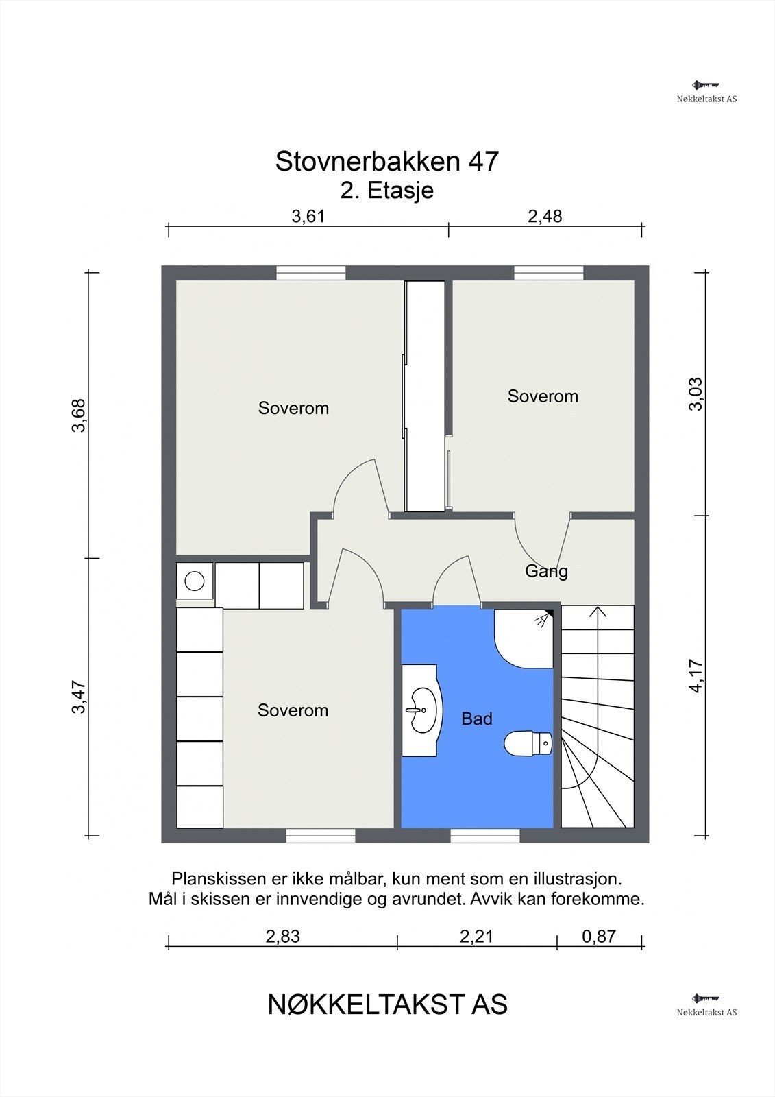 Plantegning med mål. Galleribilde