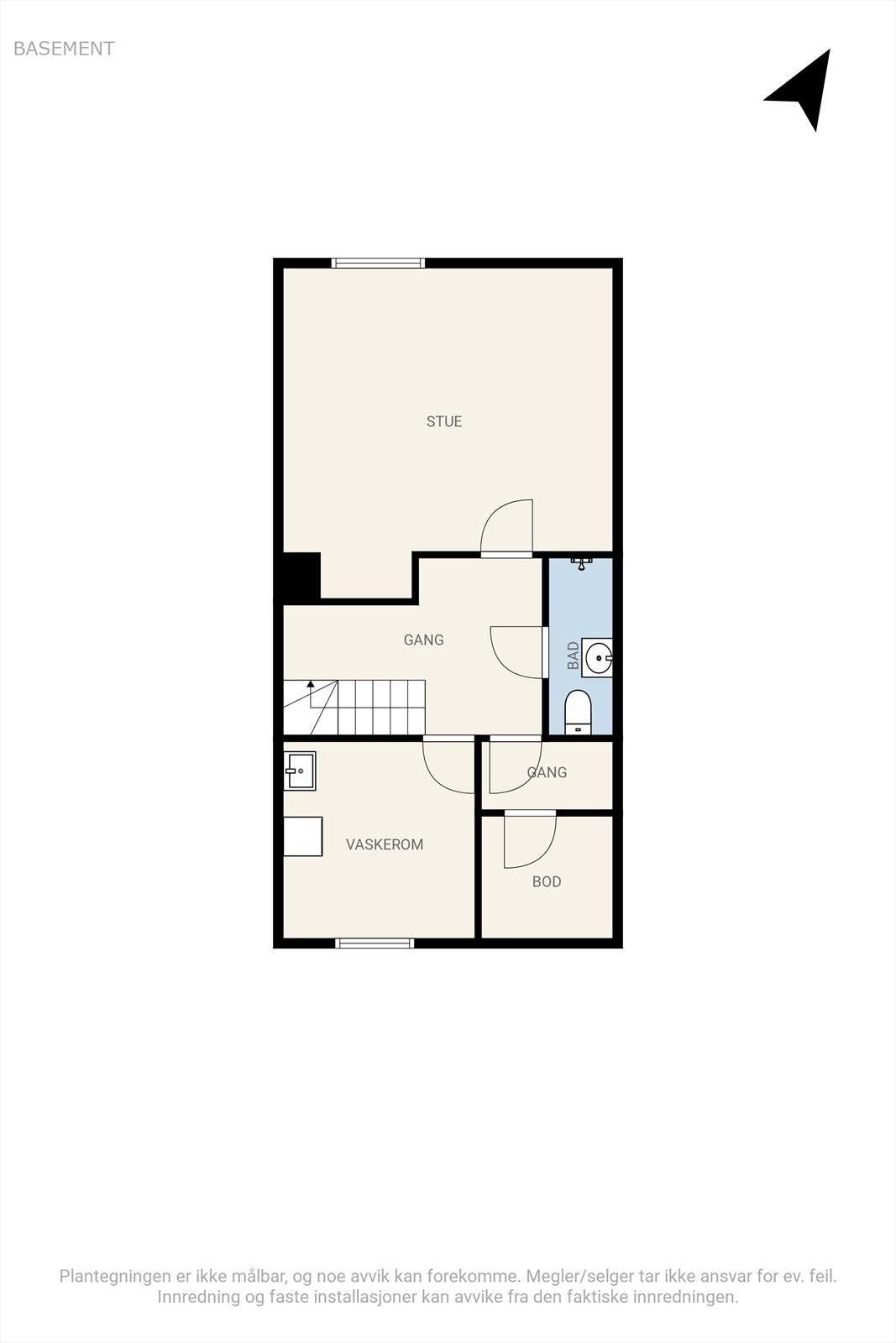 Plantegning kjelleretasje Galleribilde