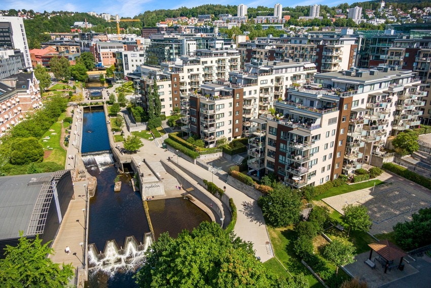 Nydalen ligger svært fint til ved Akerselva Galleribilde