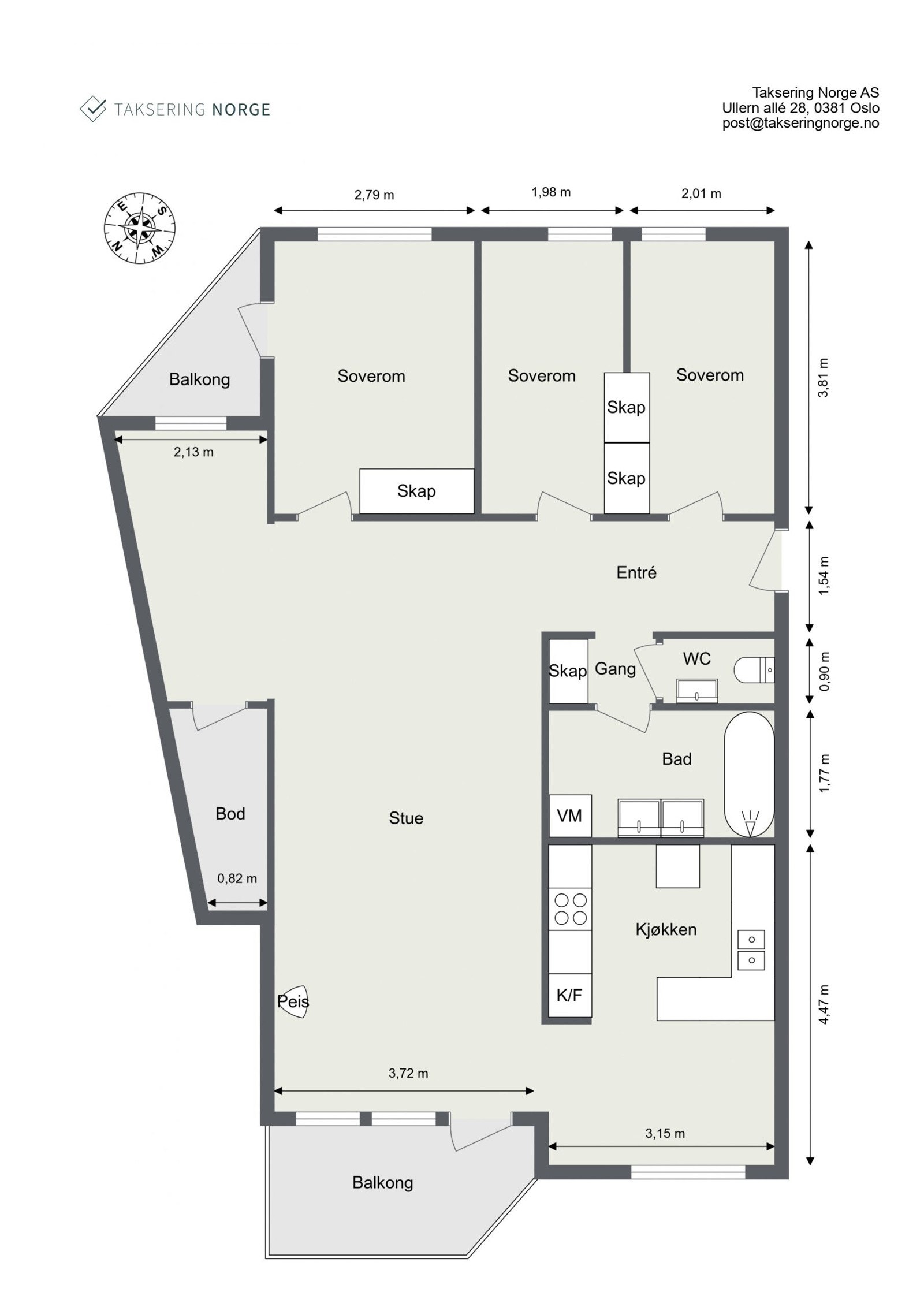 Målbar plantegning. Galleribilde