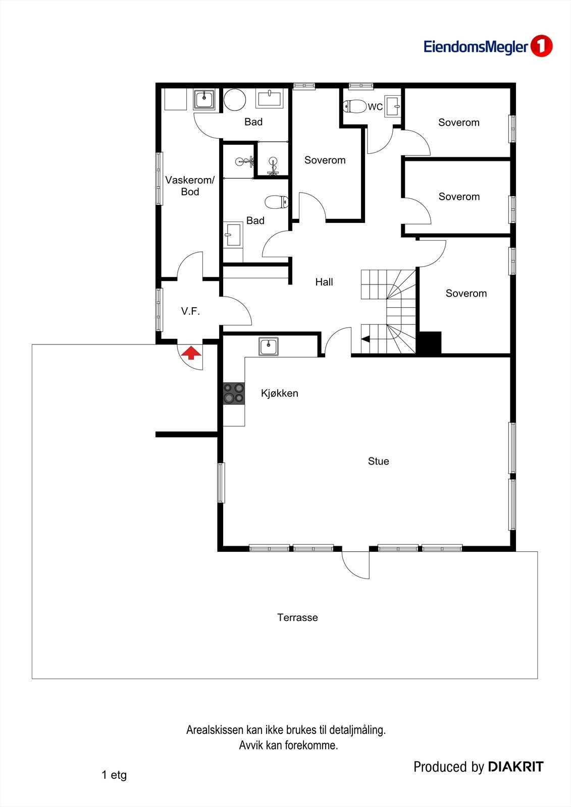 Plantegning 1. etasje Galleribilde