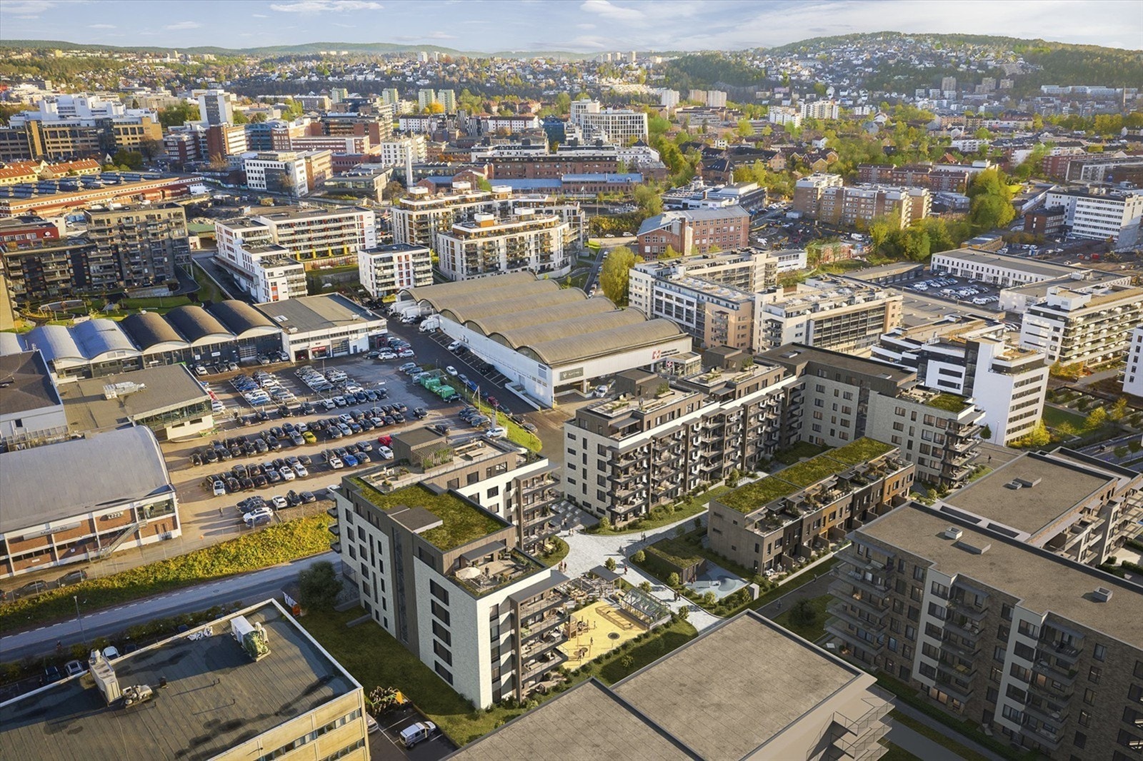 Illustrasjonsbilde av hvordan Humlehagen vil se ut når det ferdigstilles - bilde fra Humlehagens hjemmeside Galleribilde