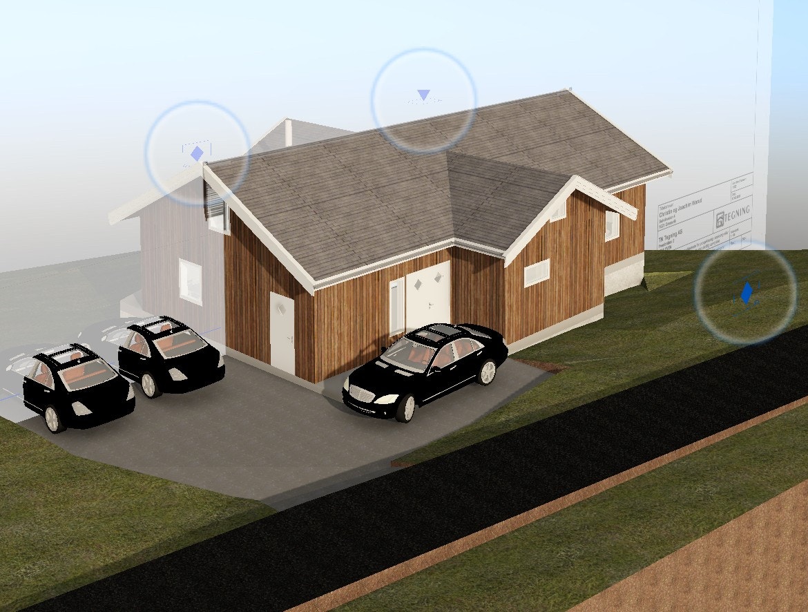 Illustrasjonsbilde av planlagt hytte. Galleribilde