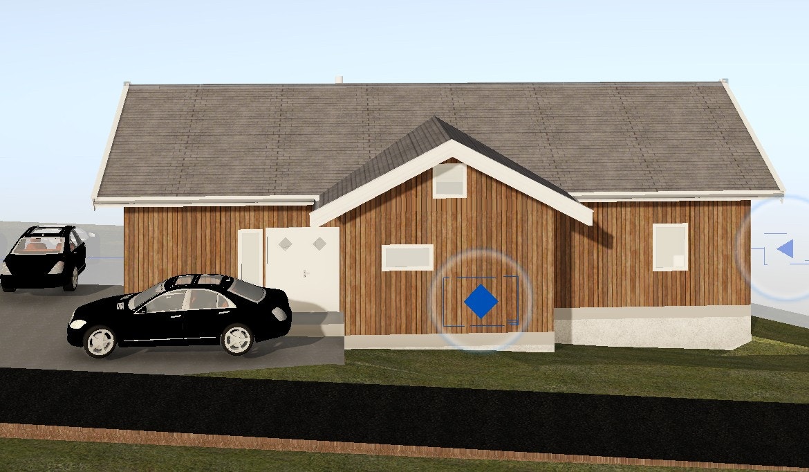 Illustrasjonsbilde av planlagt hytte. Galleribilde