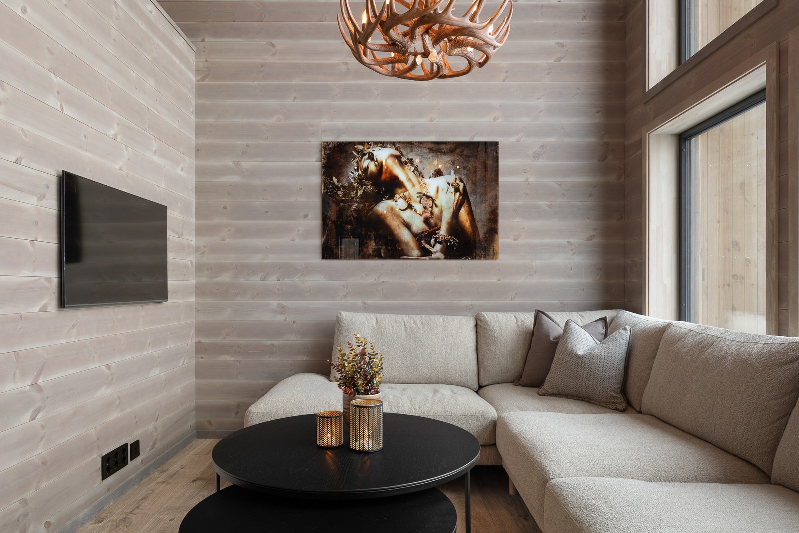 NB! dette er eit bilete frå ei oppgradert og ferdigbygd hytte. Bileta kan difor avvika på leveranse frå standard hytte. Galleribilde