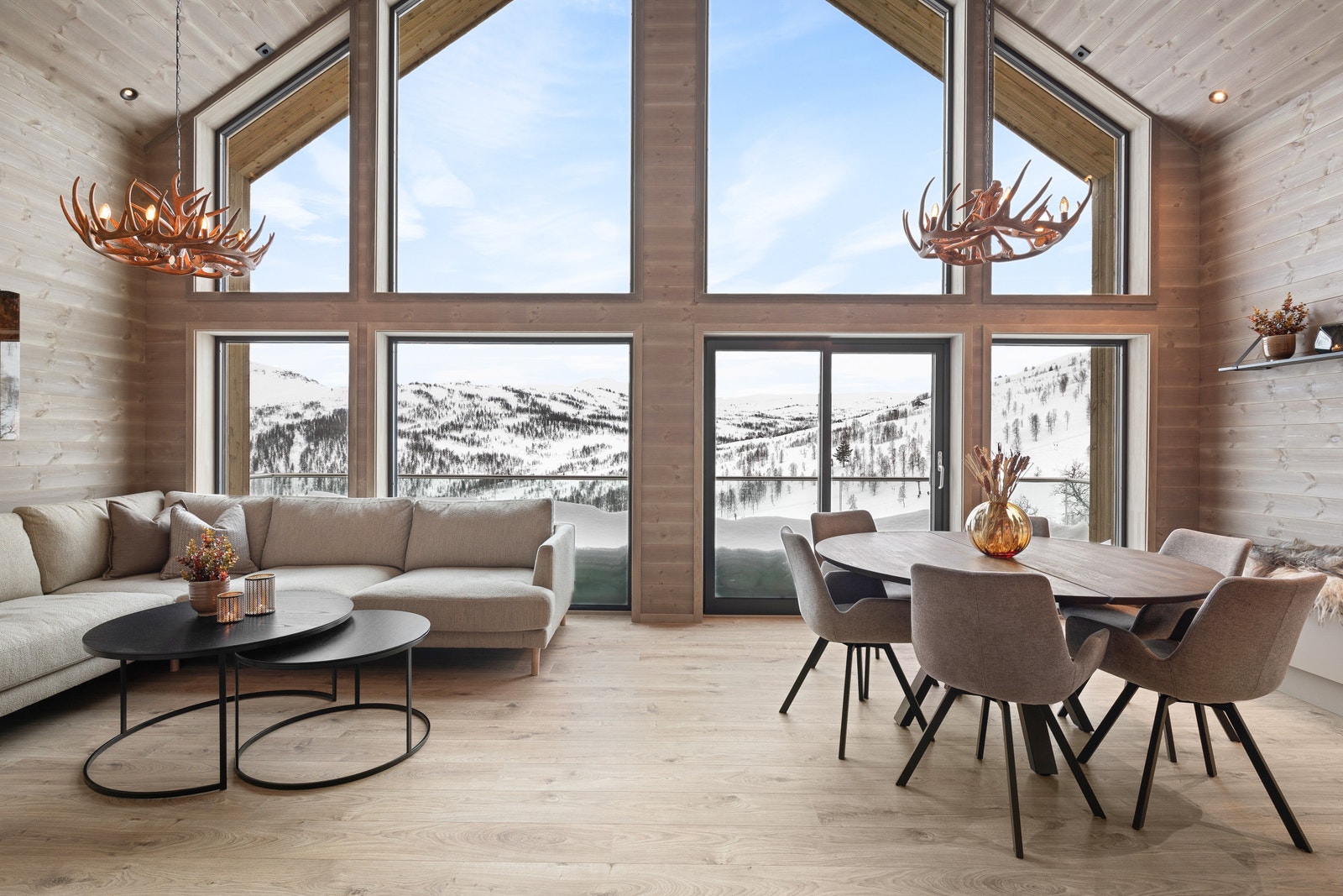 Panorama utsikt over Sogndal Skisenter
NB! dette er eit bilete frå ei oppgradert og ferdigbygd hytte. Bileta kan difor avvika på leveranse frå standard hytte. Galleribilde