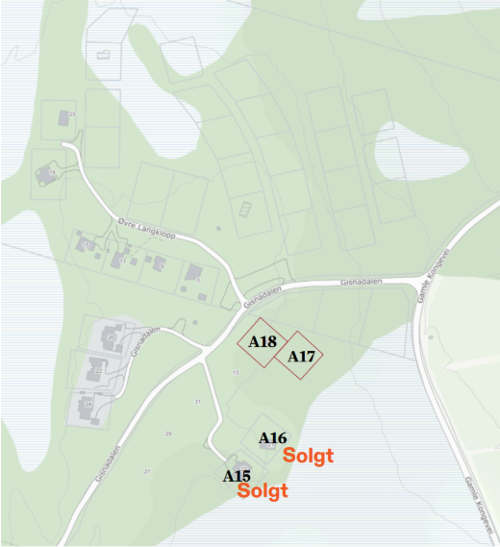 Kart med tomteoversikt. Galleribilde