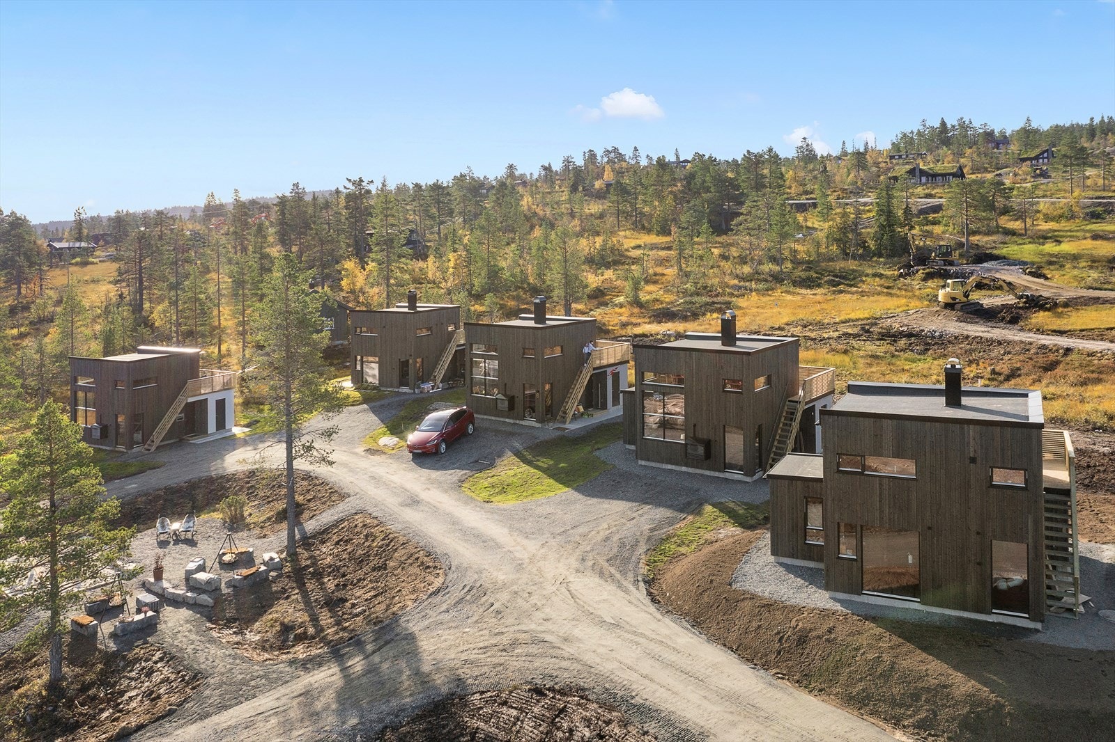 Moderne fasader. Bilde fra ferdigstilte fritidsboliger i prosjektet og avvik vil forekomme. Galleribilde