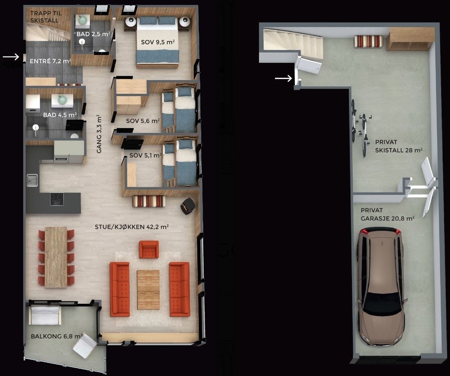 B104 plantegning Galleribilde