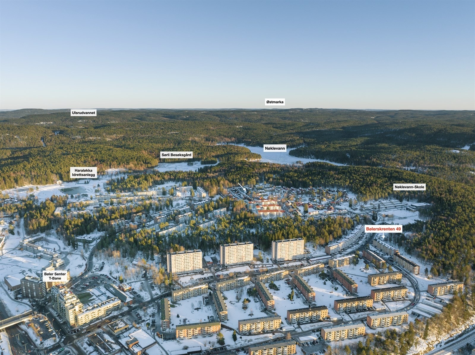 Dronebilde over området. Galleribilde