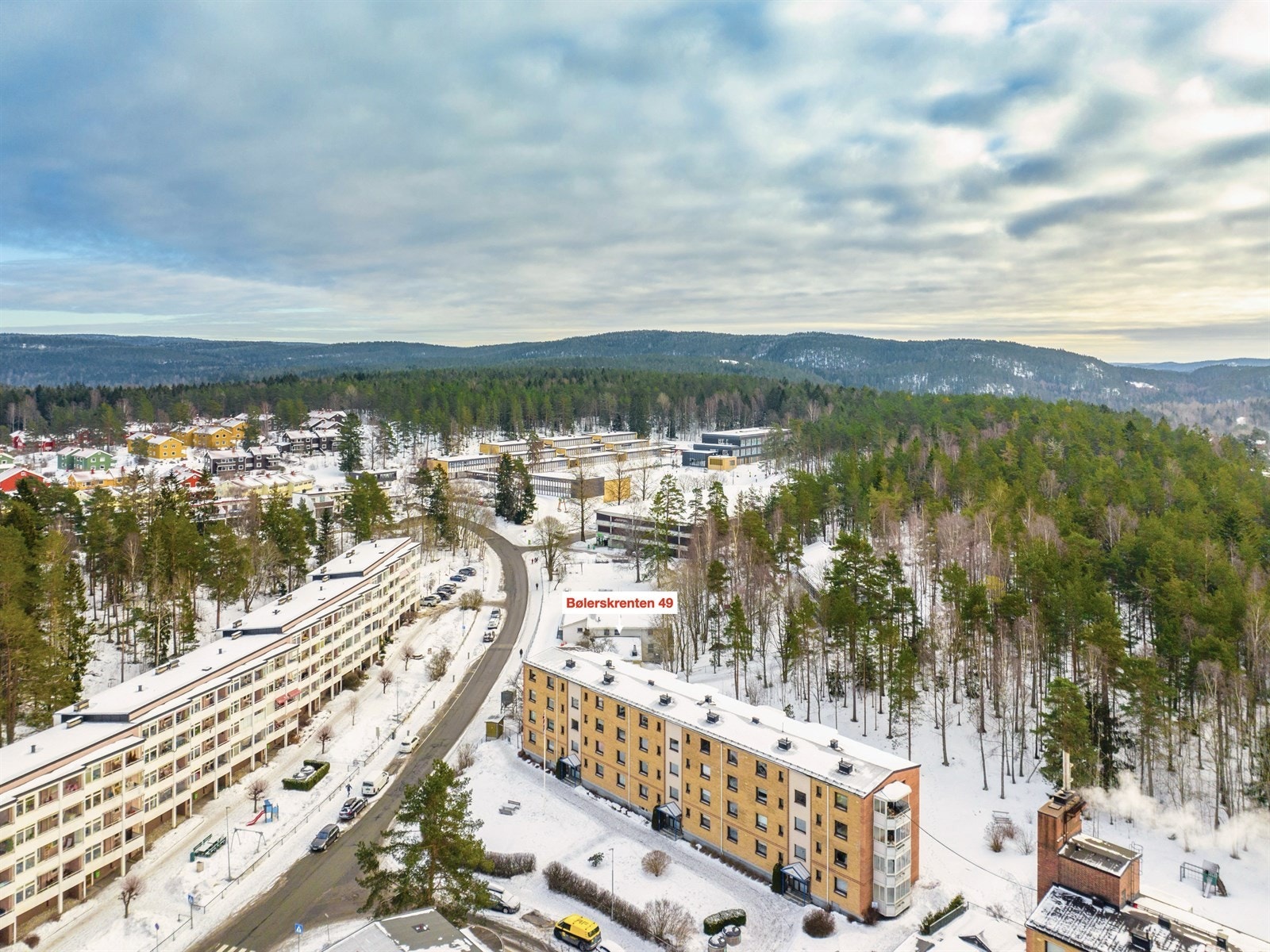 Dronebilde over området. Galleribilde