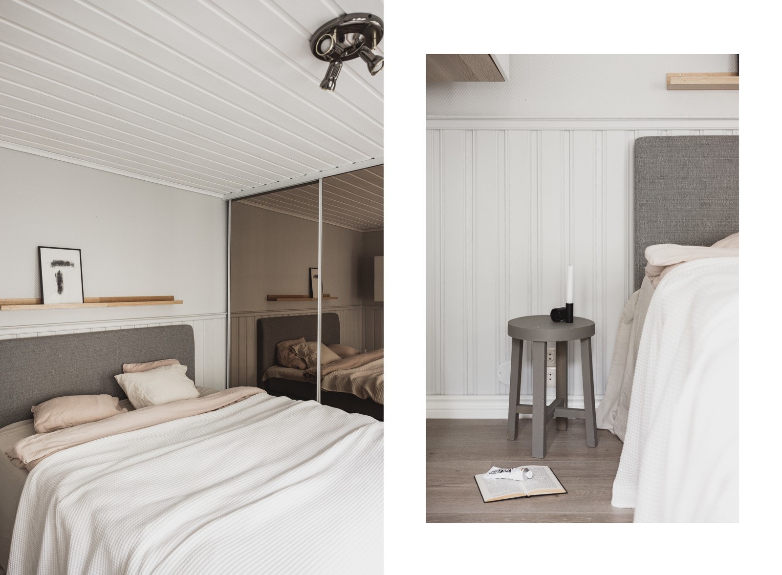 Her er det plassert et stort og praktisk innebygget garderobeskap med skyvedører. Galleribilde