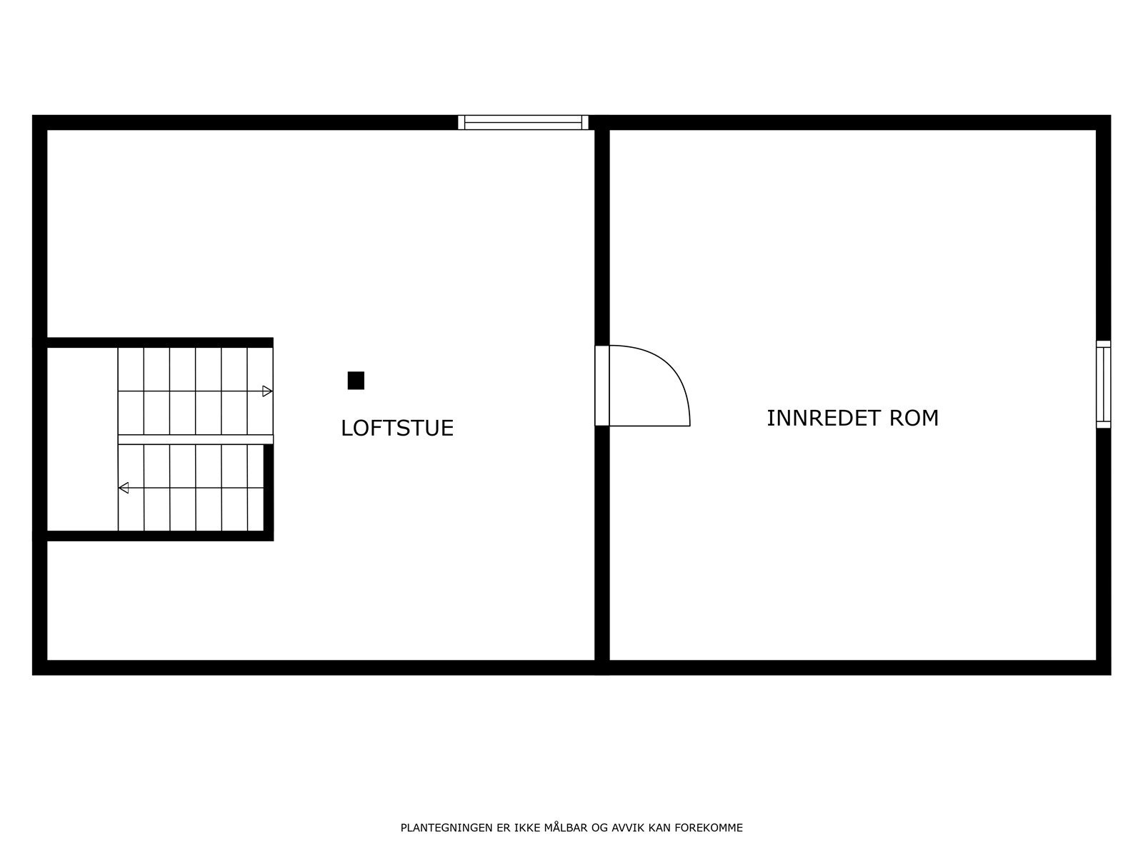 Plantegning loft (ikke søkt godkjent for varig opphold) Galleribilde