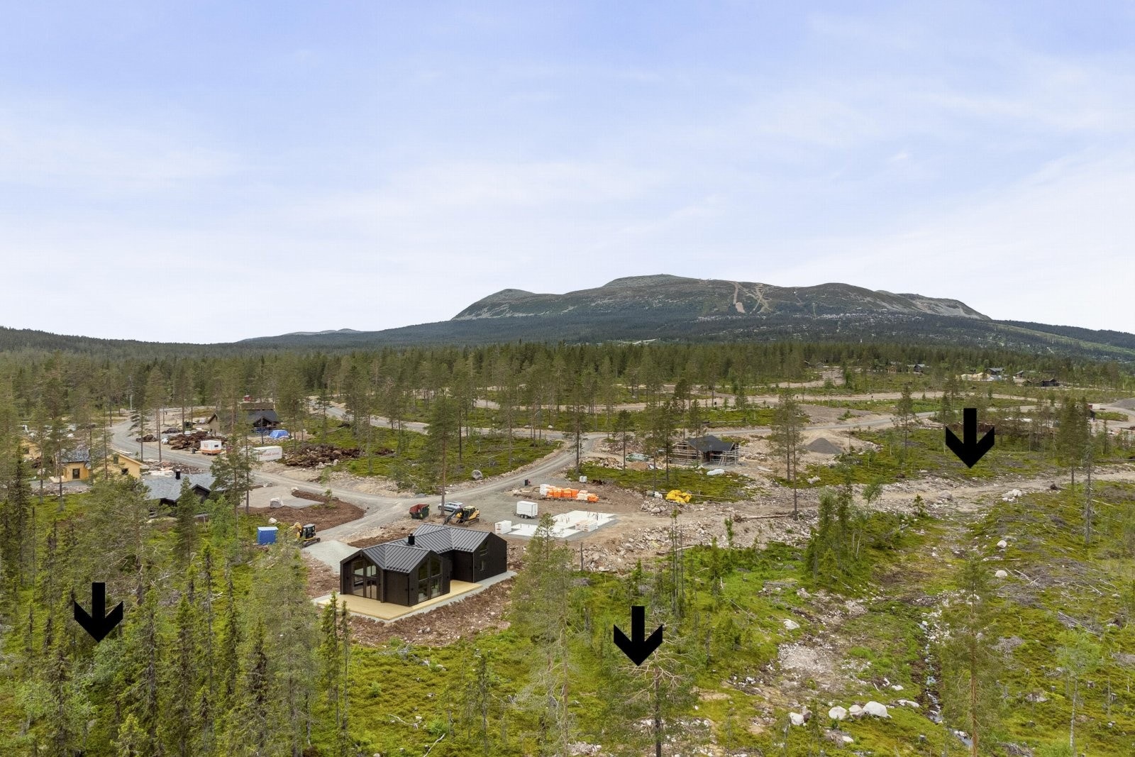 Pilene på bildet indikerer hvor skiløypene går. Galleribilde